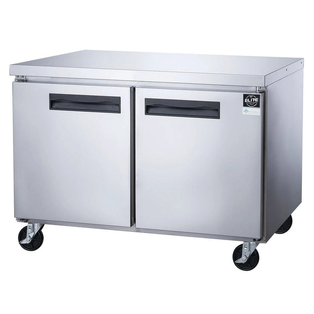 60 in. Two Door Commercial Undercounter Freezer in Stainless Steel 15.53 cu. ft.
