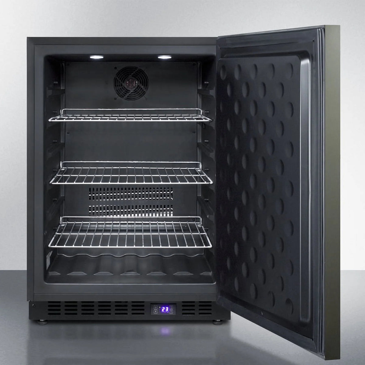 24" Wide Built-In All-Freezer, Black Stainless Steel
