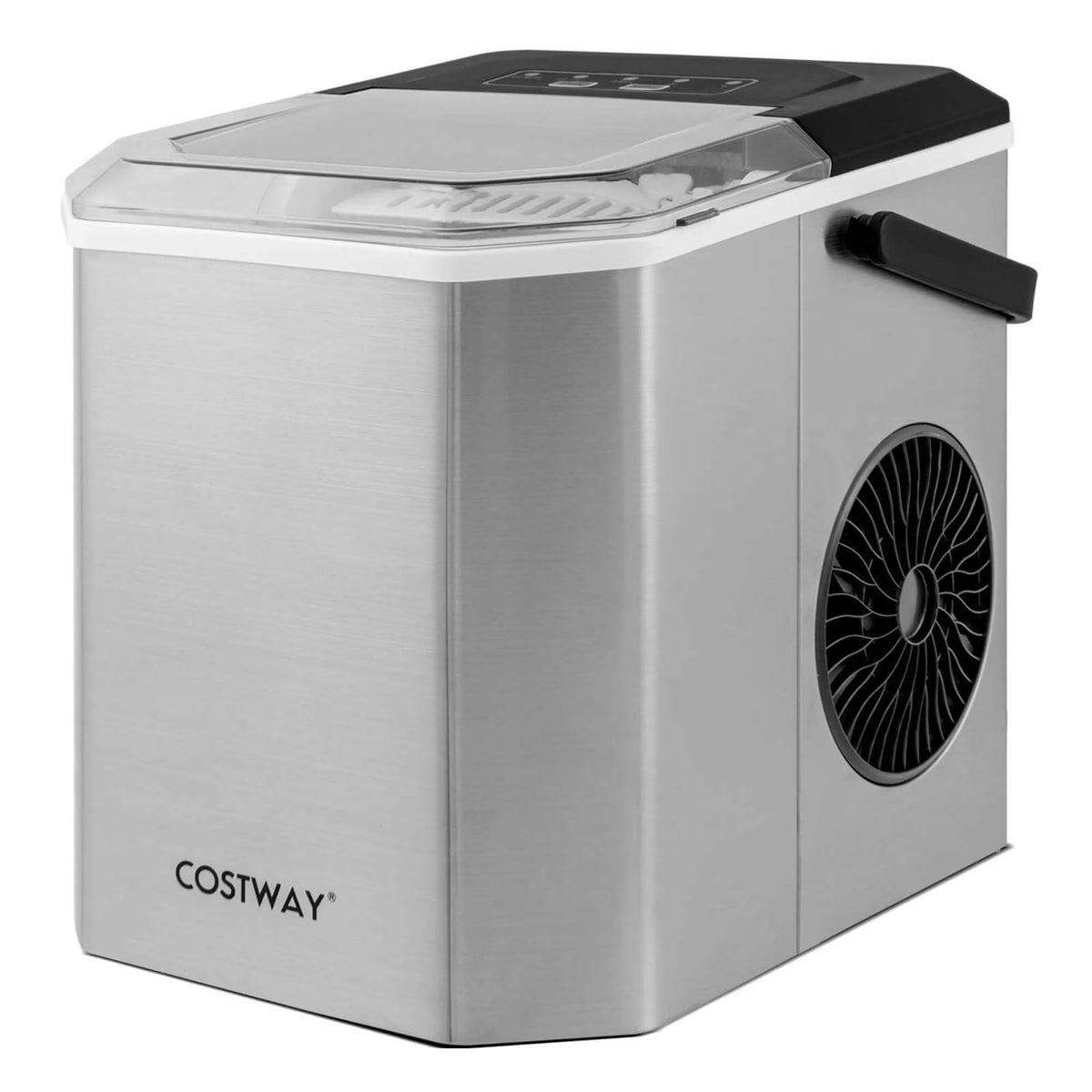 Costway Countertop Ice Maker Portable Ice Making Machine 6-13 Mins 9 Ice 26.5 lbs/24 Hrs Black