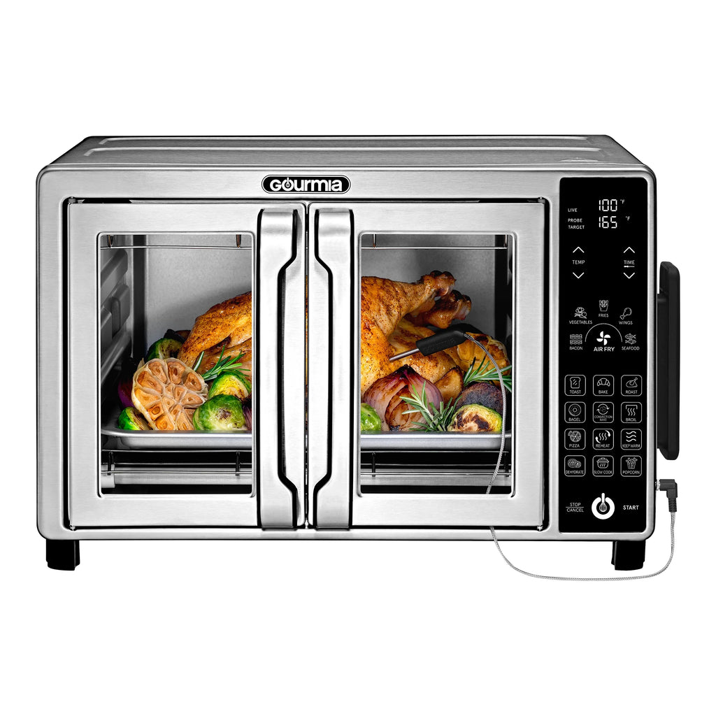 Gourmia 6-Slice Digital Toaster Oven Air Fryer, with 18 One-Touch Presets & Temp Probe, Stainless Steel
