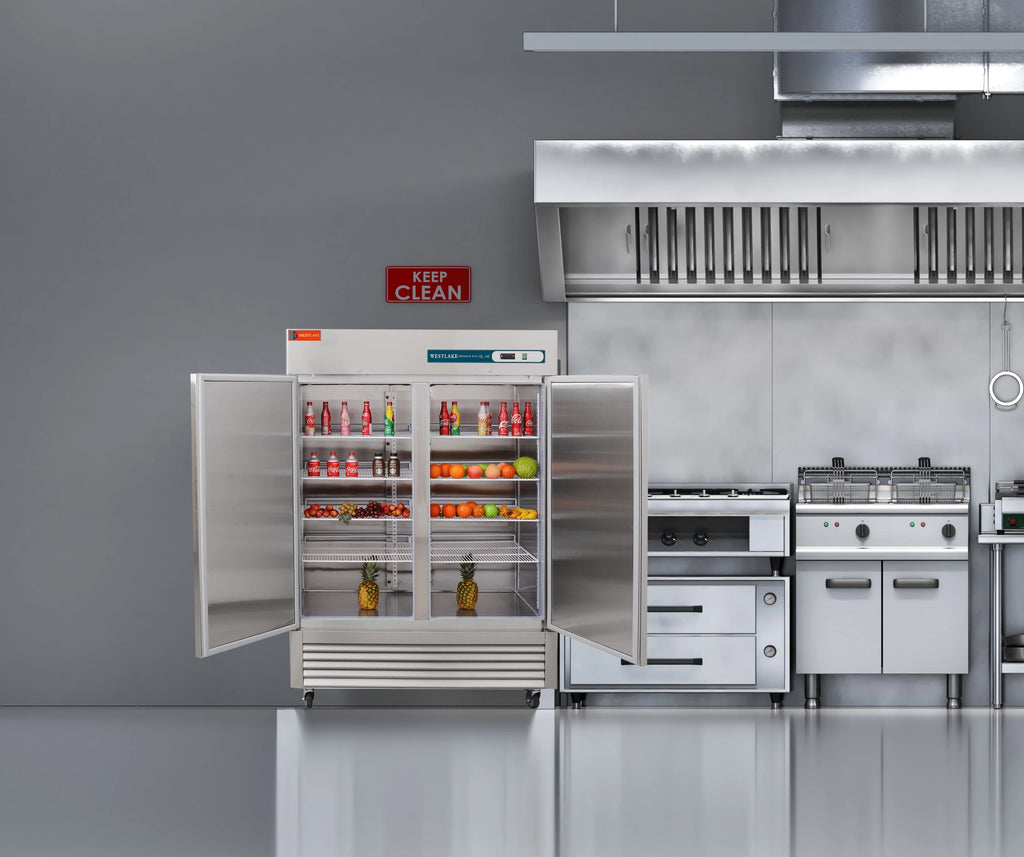 Westlake Commercial Reach In Upright Freezer WKF-49B Double Solid Door Stainless Steel 49 Cu. ft