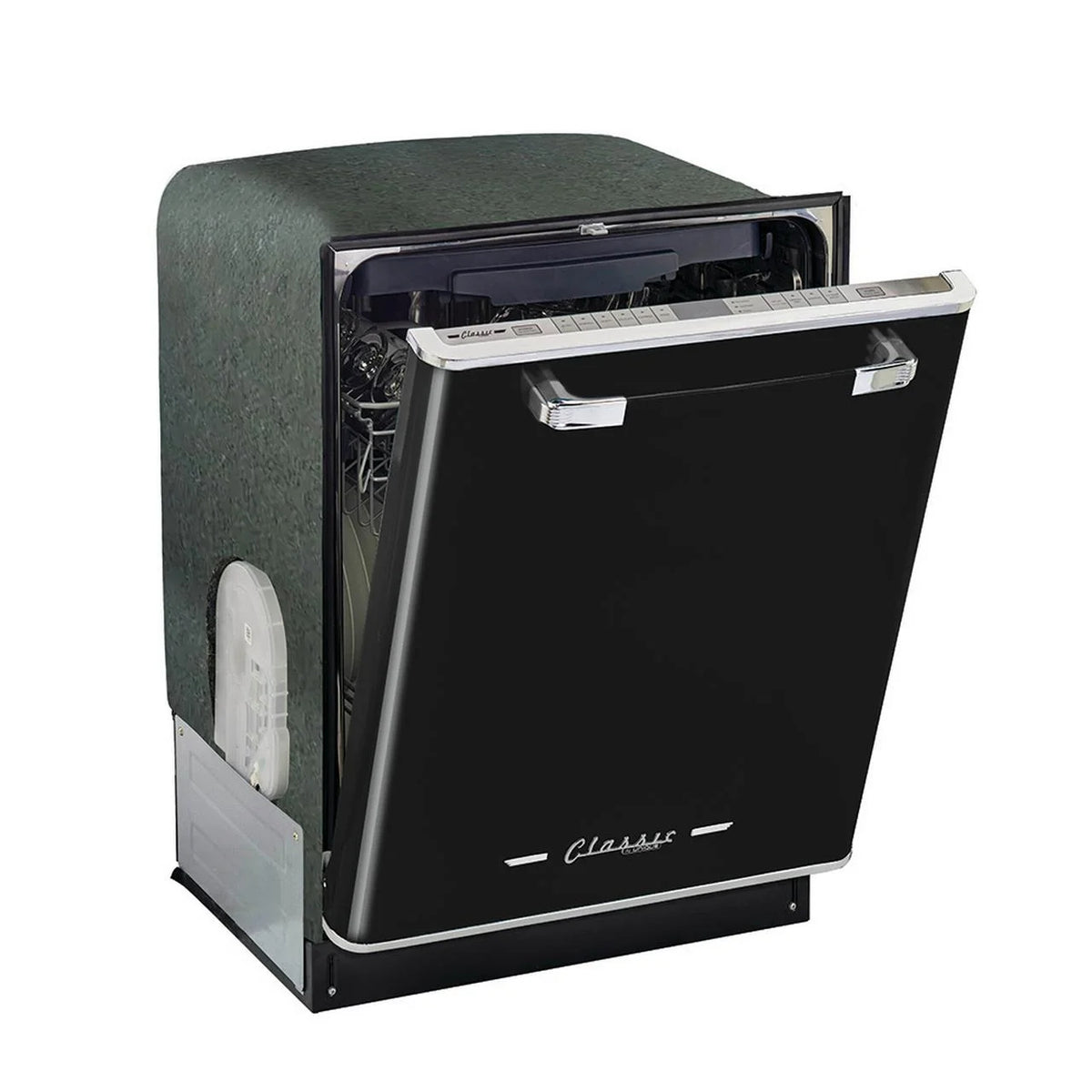 Unique Appliances Classic Retro 24" Built-in Dishwasher with Stainless Steel Tub and LED Lighting