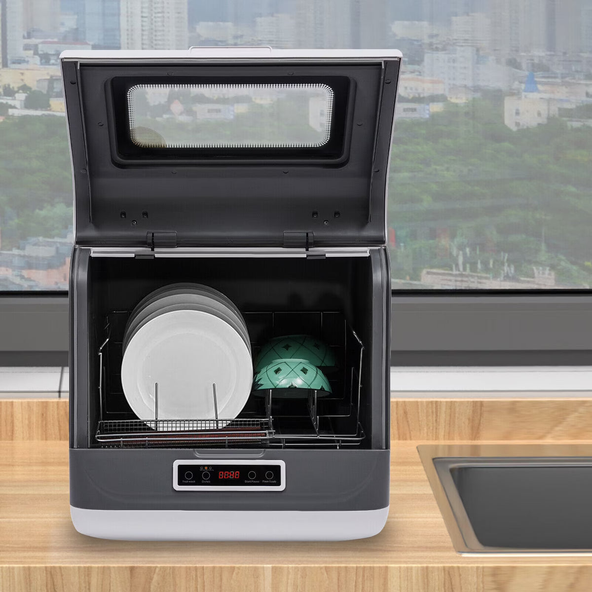 Countertop Dishwasher, Portable Countertop Dishwasher, Mini Dishwasher for Small Households, Apartments, Boats, and Campers/ RVS with Limited Space