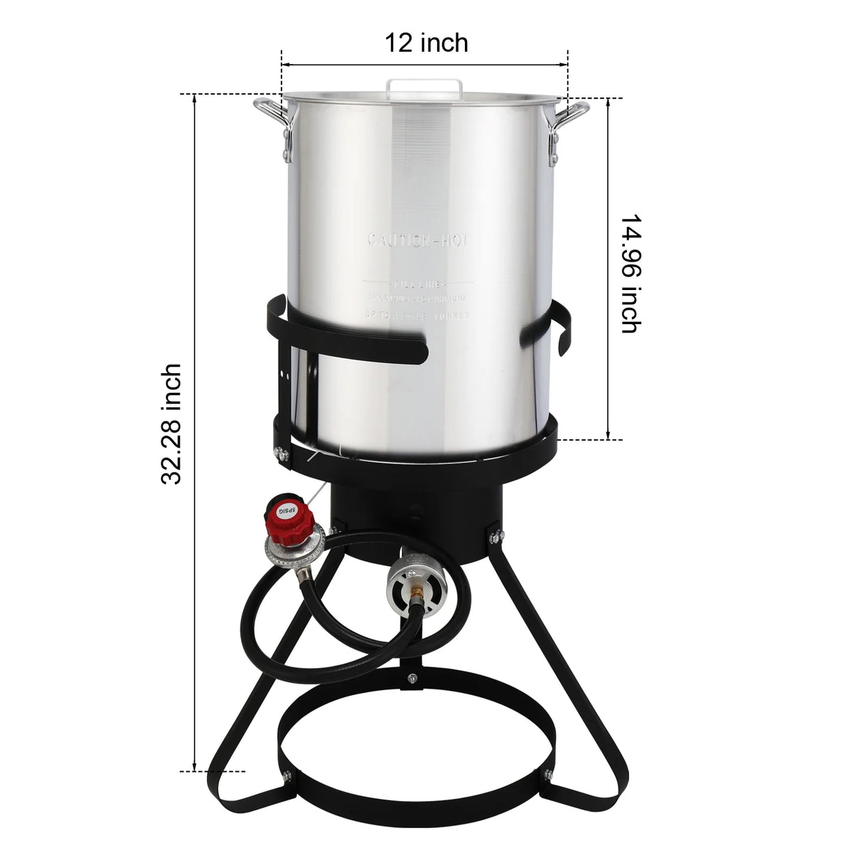 OverPatio 30qt Turkey Fryer Pot Boiler,Outdoor Aluminum Turkey Fryer with Injector Thermometer