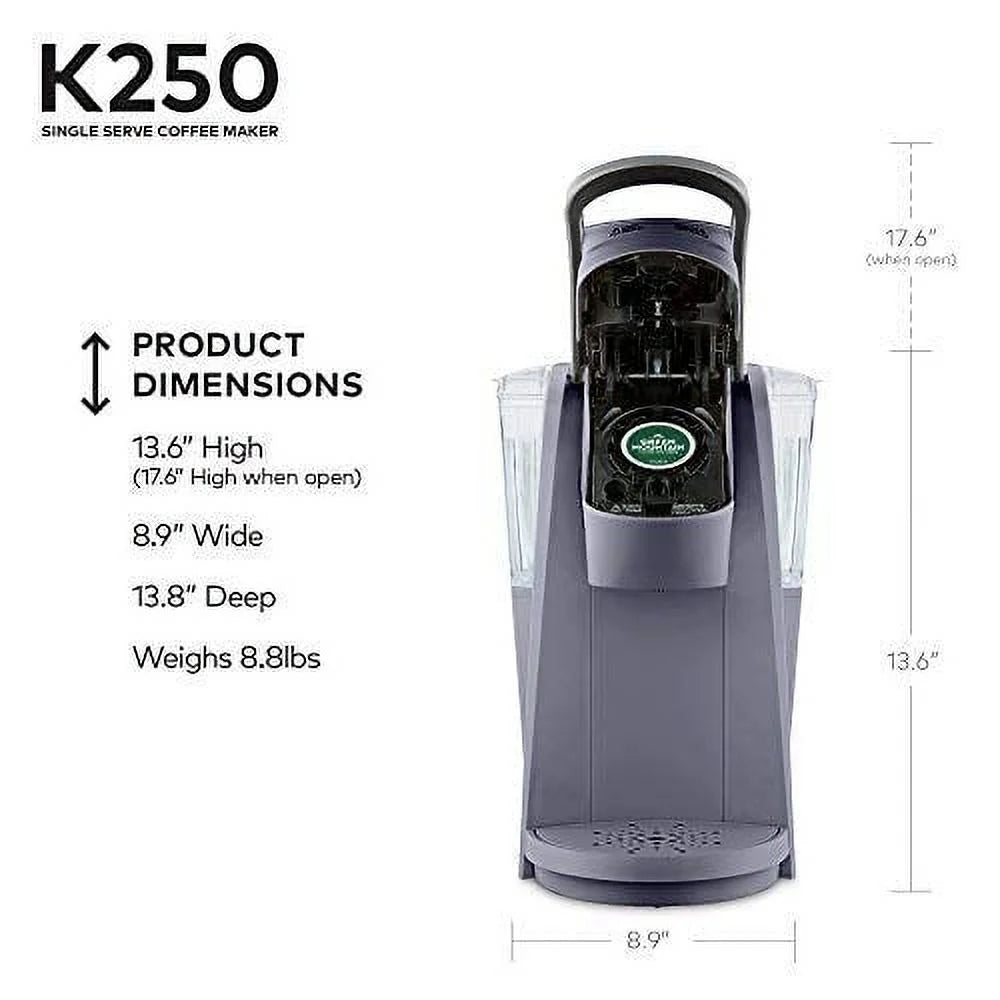 Keurig K250 Coffee Maker, Single Serve K-Cup Pod Coffee Brewer, With Strength Control, Plum Gray