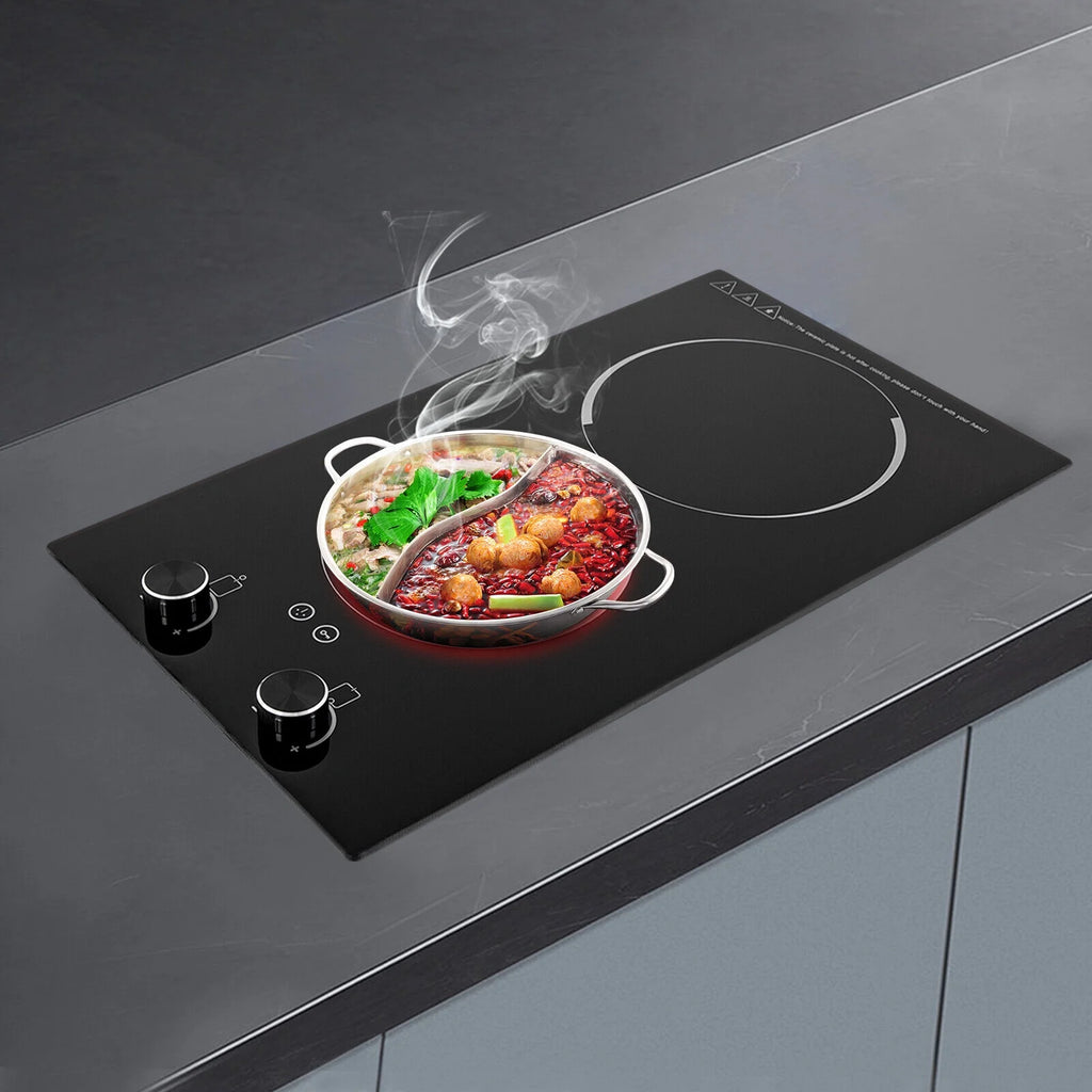 2100W Electric Induction Cooktop Stove Top 2-Burner Touch Control + Child Lock