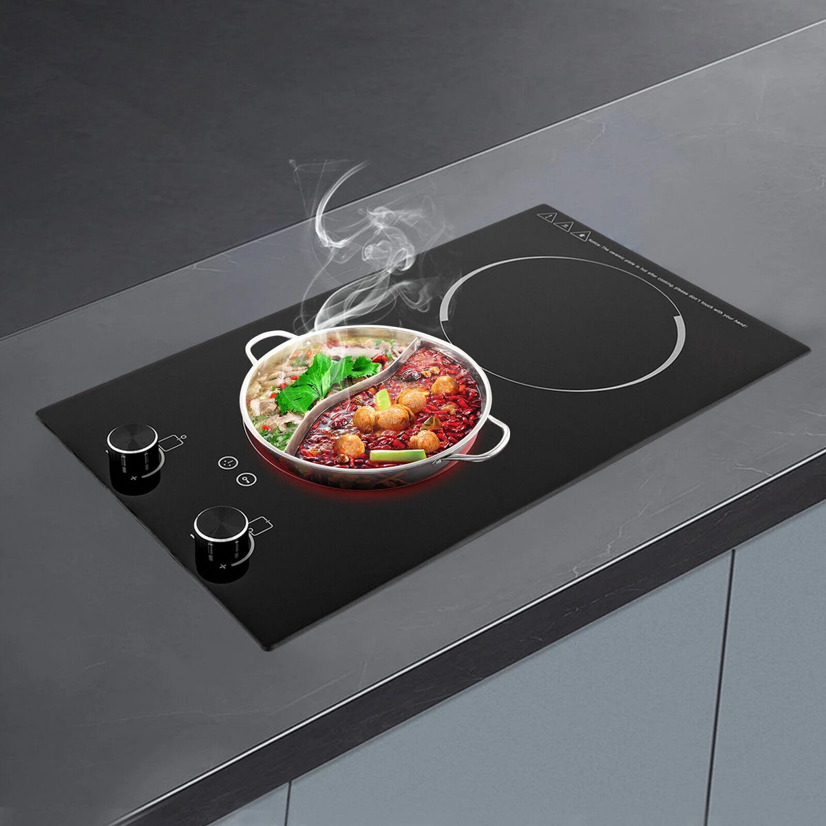 2100W Electric Induction Cooktop Stove Top 2-Burner Touch Control + Child Lock