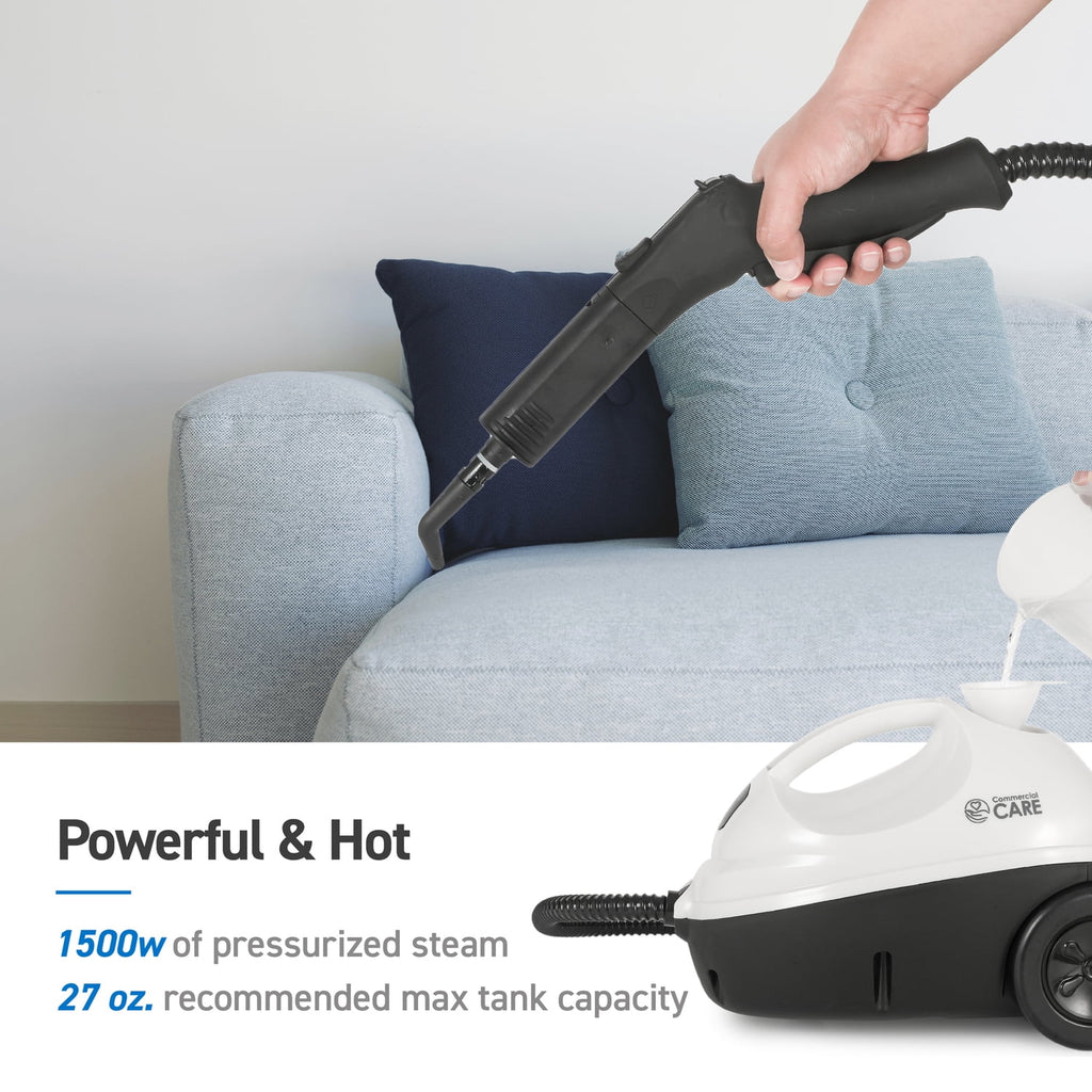 Commercial CARE Corded Electric Multipurpose Portable Canister Steam Cleaner with Accessories CCFC150