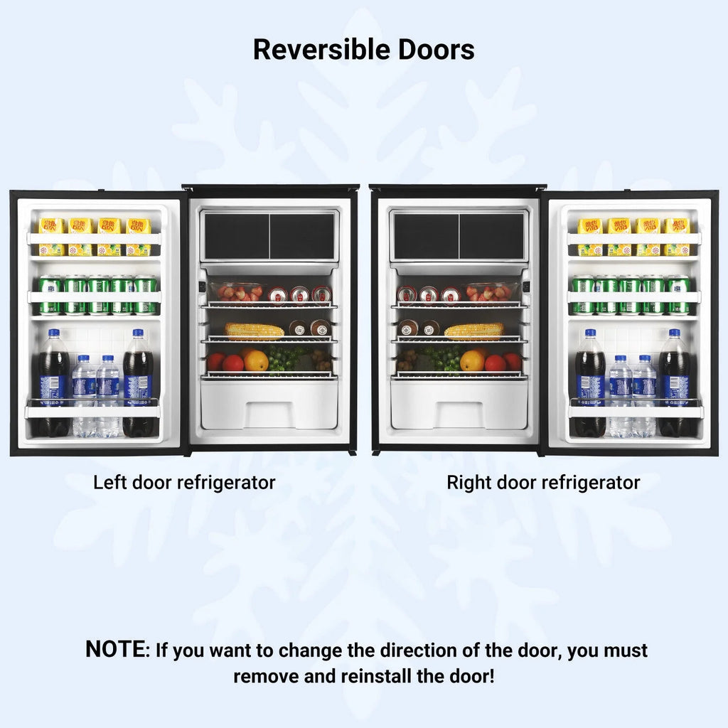 Smad 3.8 Cu ft 12/24V RV Refrigerator 110L DC Compact Portable Fridge with Freezer