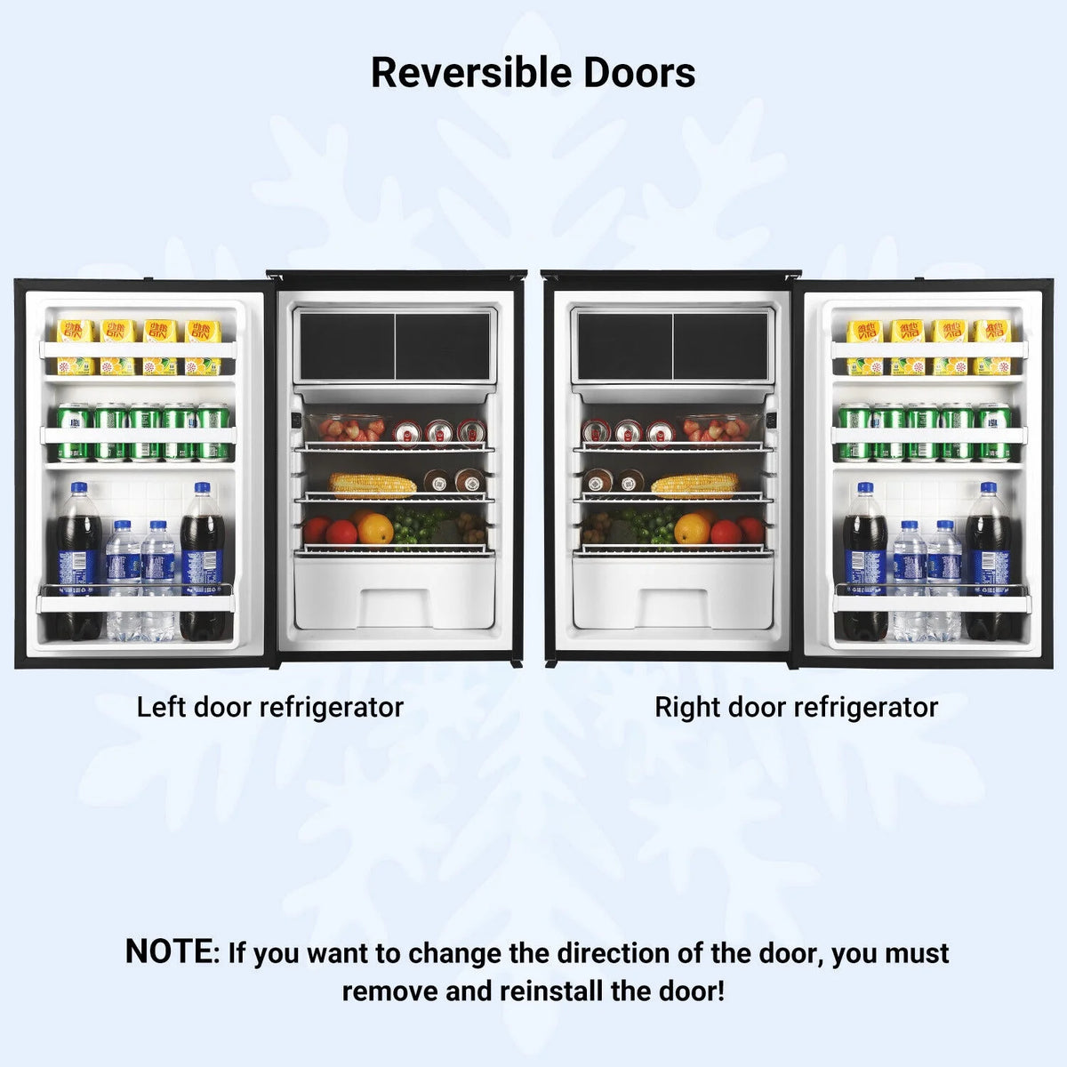 Smad 3.8 Cu ft 12/24V RV Refrigerator 110L DC Compact Portable Fridge with Freezer