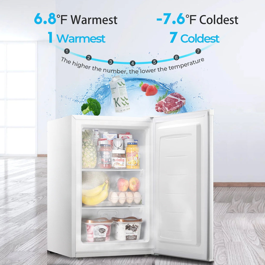 WAA 3.0 Cu.Ft Upright Compact Standing Deep Freezer, White