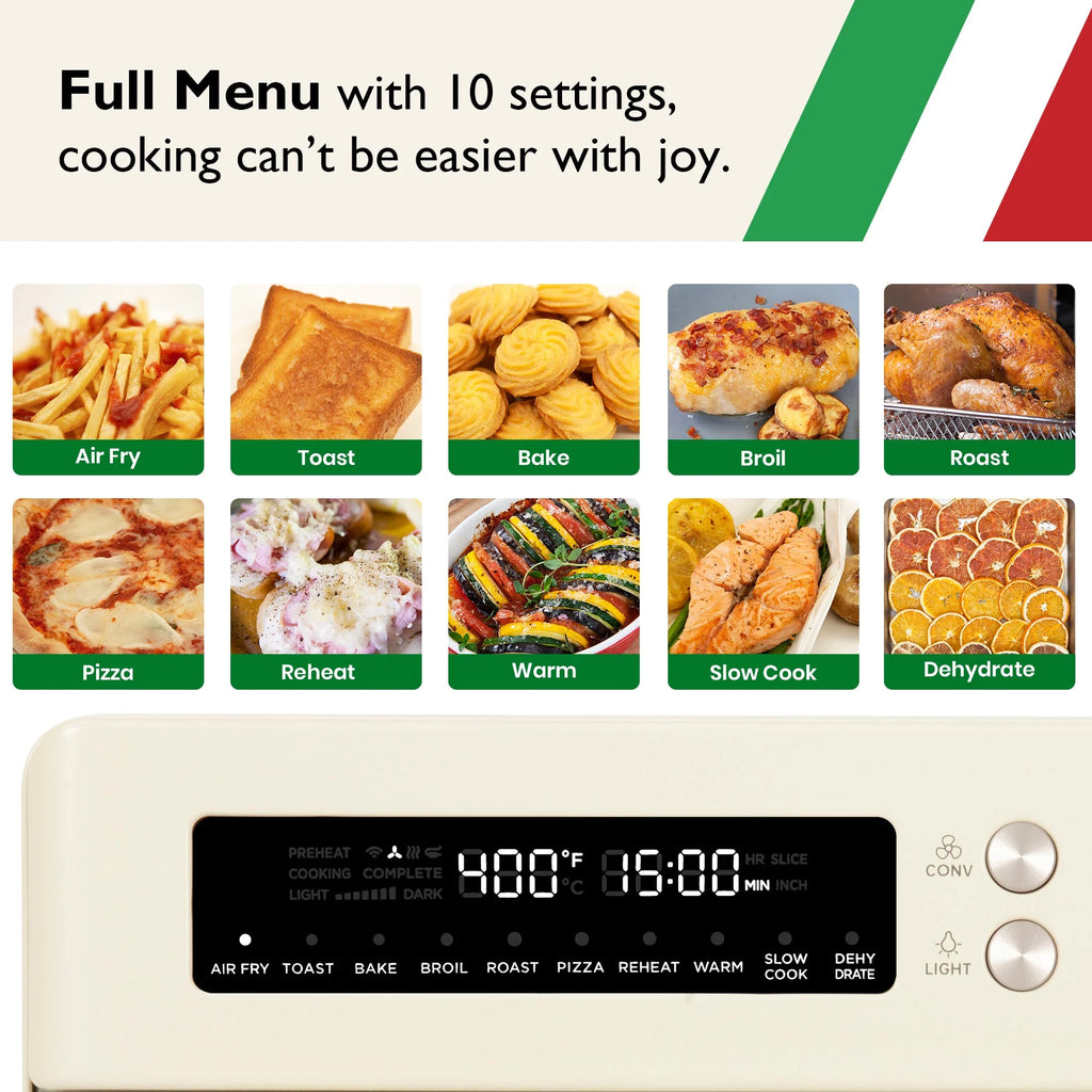 VAL CUCINA 10-IN-1 AIR FRYER TOASTER OVEN -  BRUSHED STAINLESS STEEL