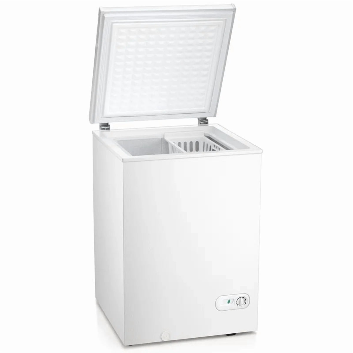 KNDKO 3.5cu.ft Compact Chest Freezer, Mini Freezer with Adjustable Temperature, 2 Removable Baskets, Top Open Door, Energy Saving, Black