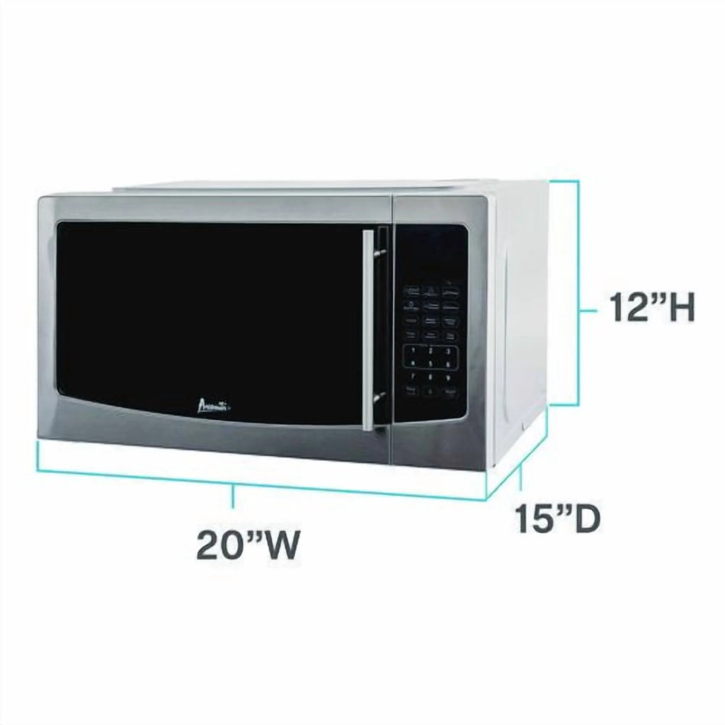 Avanti 1.1 cu. ft. Stainless Steel Microwave Oven, 1,000 W, Mirror-Finish