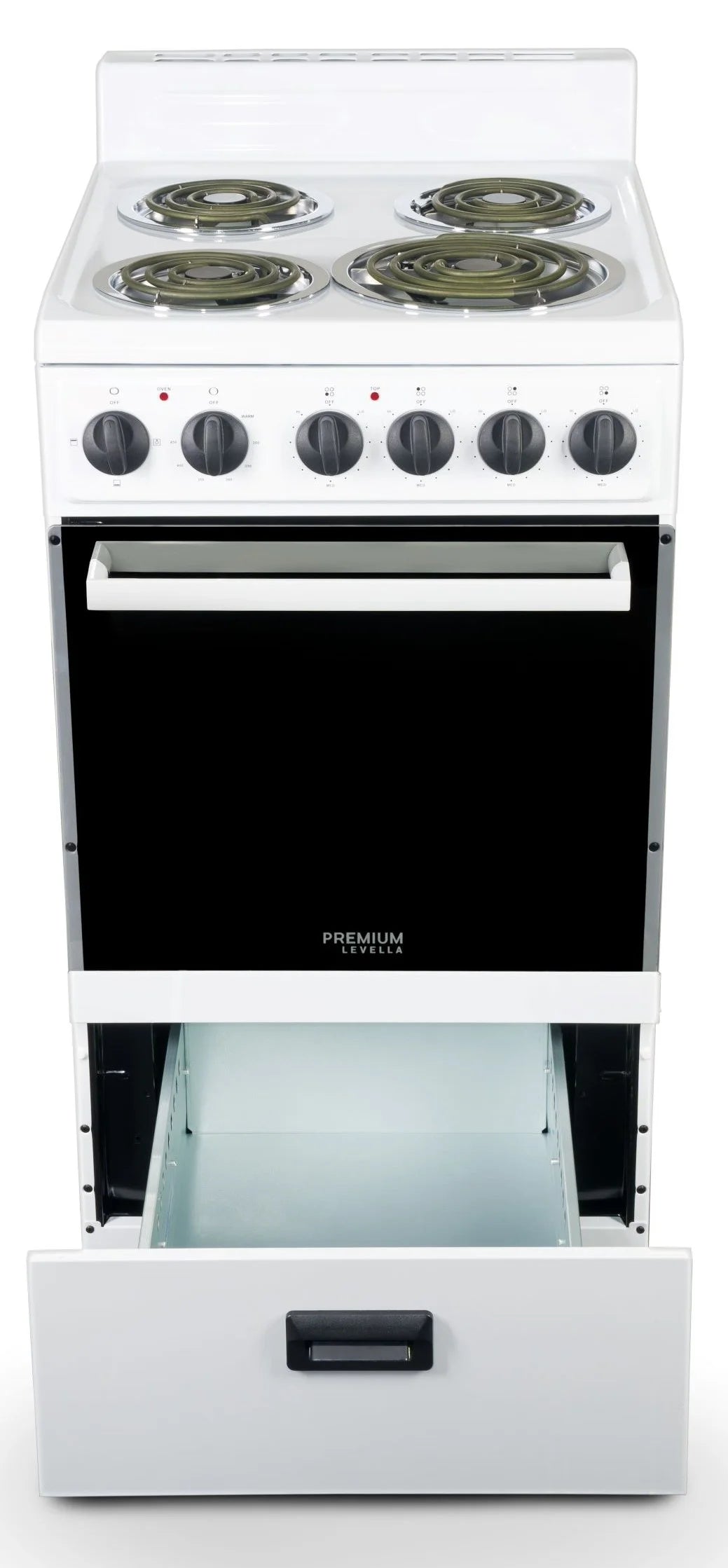 Premium Levella 20" Freestanding Electric Range with 4 Burners and 2.1 Cu. Ft. Oven Capacity