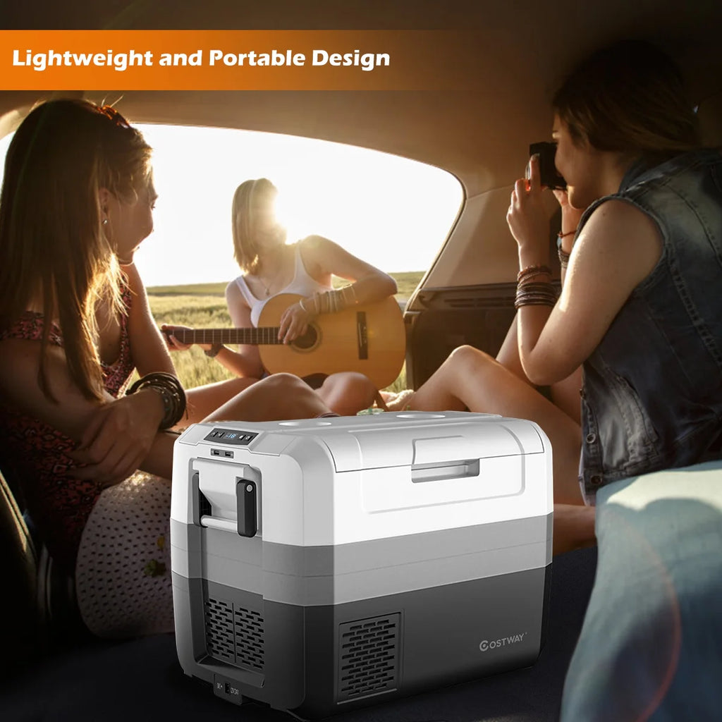 Costway 58 Quart Portable Electric Car Cooler Refrigerator Compressor Freezer for RVs Camping