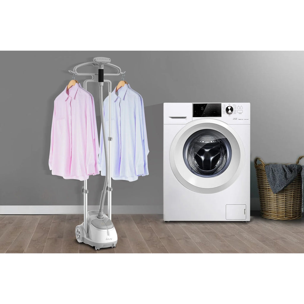 SALAV? GS45-DJ Professional Series Dual Bar Garment Steamer with Foot Pedals, Silver