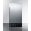 ADA compliant 18" wide frost-free freezer built-in or freestanding use, with SS door, black cabinet, lock, and digital thermostat