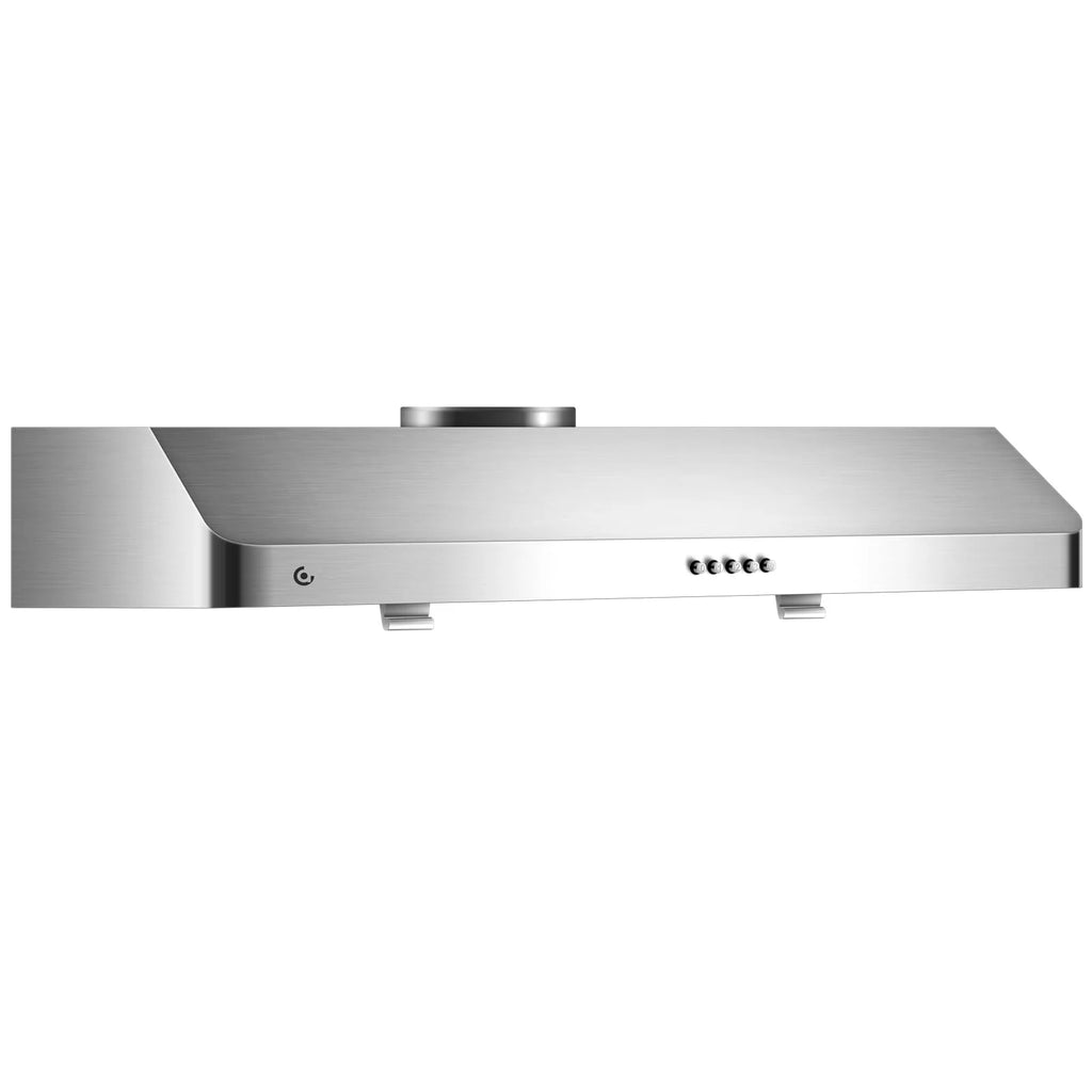 AMZCHEF Under Cabinet Range Hood 30 Inch, 750CFM Wall Mount Range Hood with 3 Speed Kitchen Exhaust Fan, Button Control, AC Motor