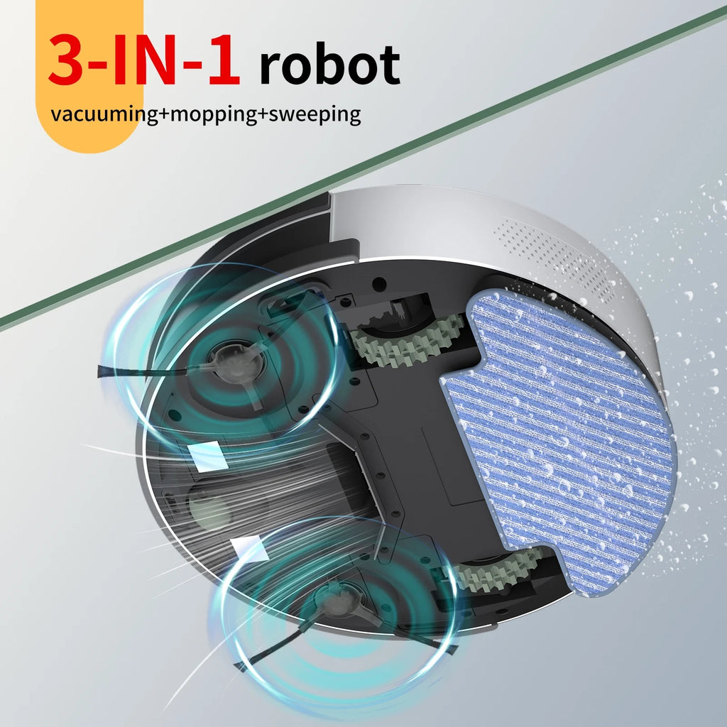 OKP Robot Vacuums with Mop Combo and Remote Control, 2 IN 1 Cleaning and Mopping, Wi-Fi Connectivity, Alexa/APP, Self-Charging Robotic Vacuum Cleaner for Home, Pet Hair, Carpets, and Hard Floors