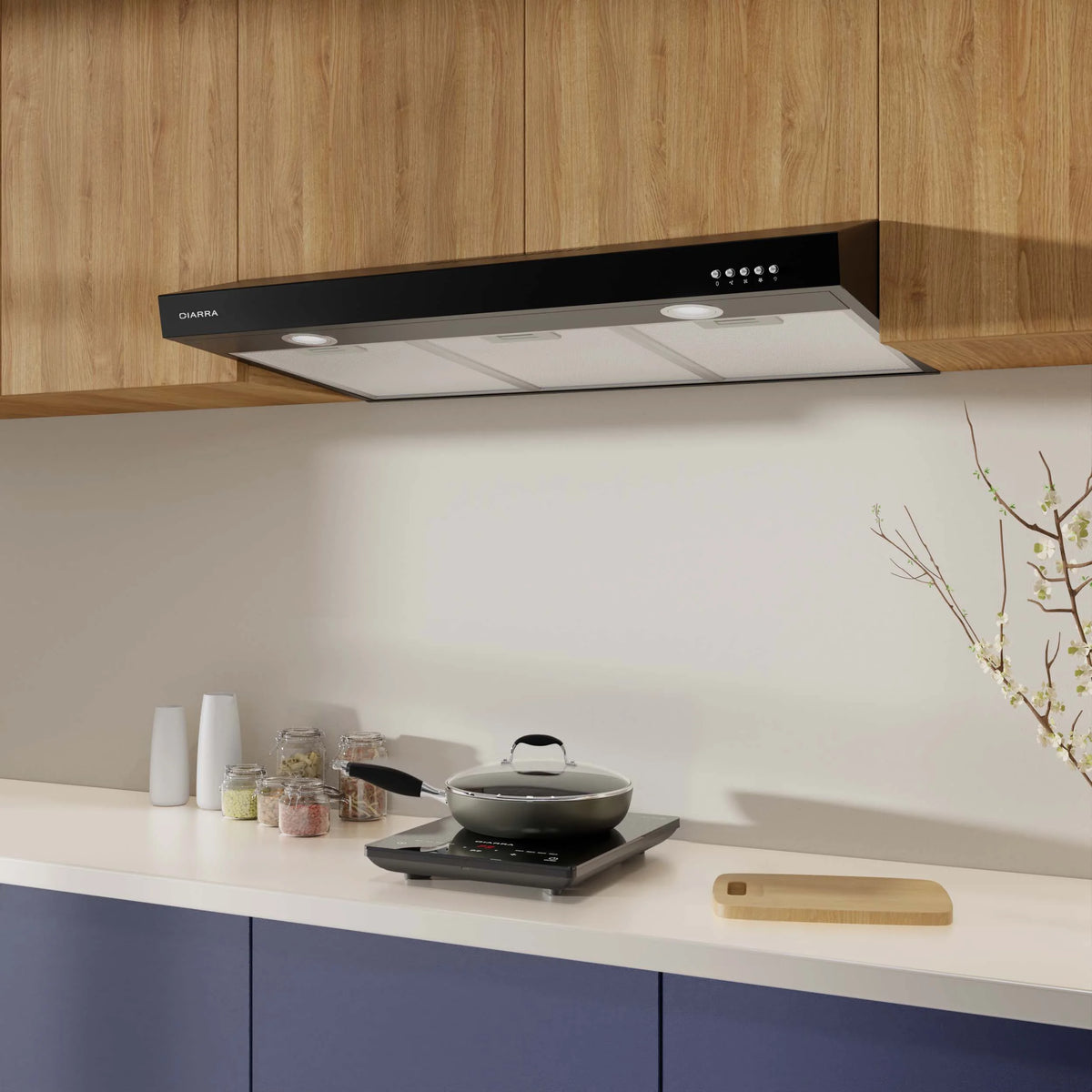 CIARRA Range Hood 30 inch Under Cabinet Ductless Ducted Convertible Slim Stove Vent Hood CAS90575