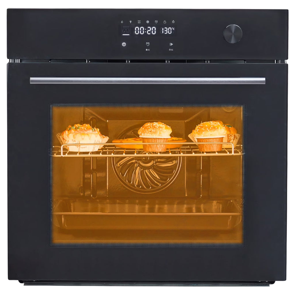 2025 New Single Wall Oven 24" Electric, 3000W Gas, 8 Cooking Functions, Convection Cooking, Touch Screen & Mechanical Knobs, Stainless Steel Built-in 2.5 Cu.ft.
