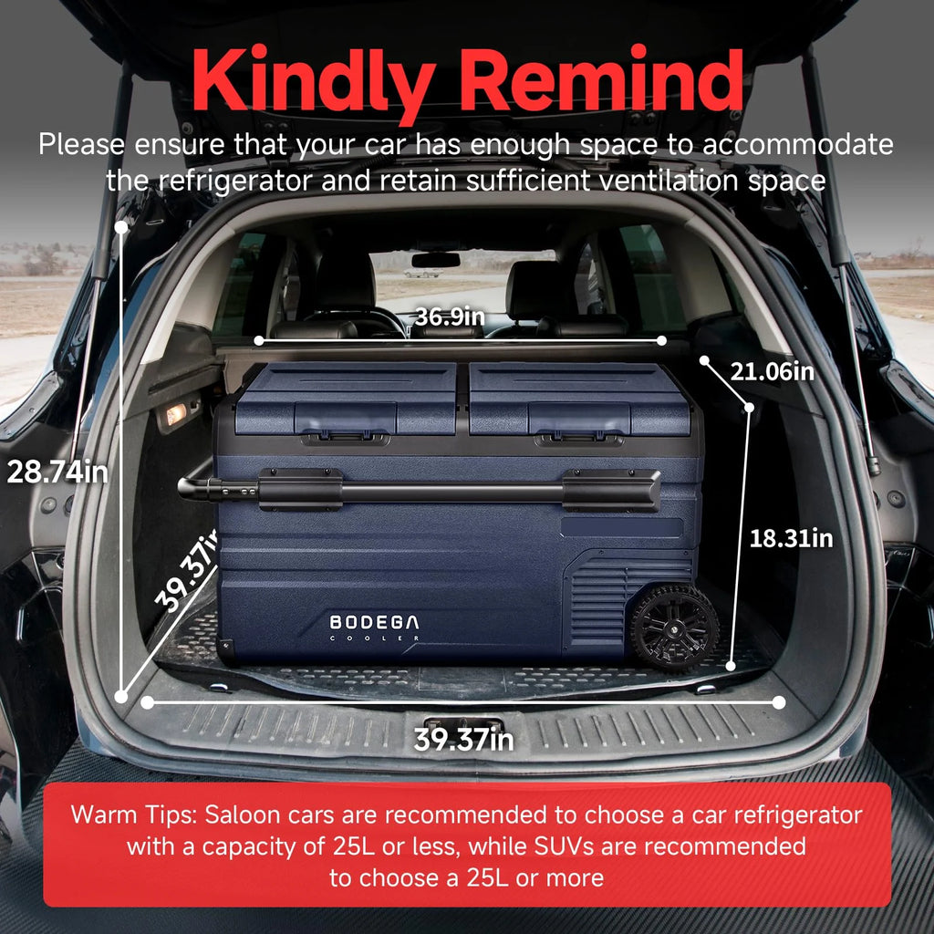 BODEGA 12 Volt 80 Qt.�?5L) Car Refrigerator, Portable Freezer, Car Fridge for Camping, Travel,APP Control, Rv