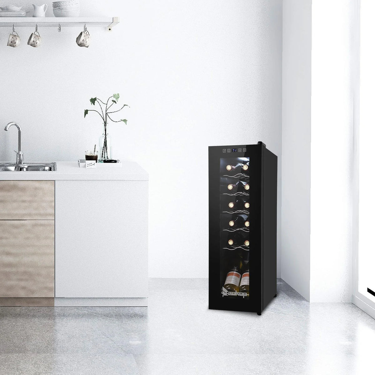 Ktaxon 18 Bottle Compressor Wine Cooler Freestanding Wine Fridge, Fast Cooling, Low Noise