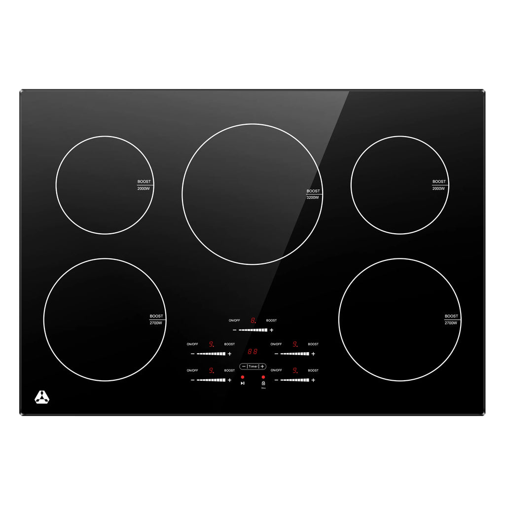 Sunmaki 30-Inch Electric Cooktop, 5-Burner Built-in Ceramic Glass Stove Top with Touch Control, 10600W