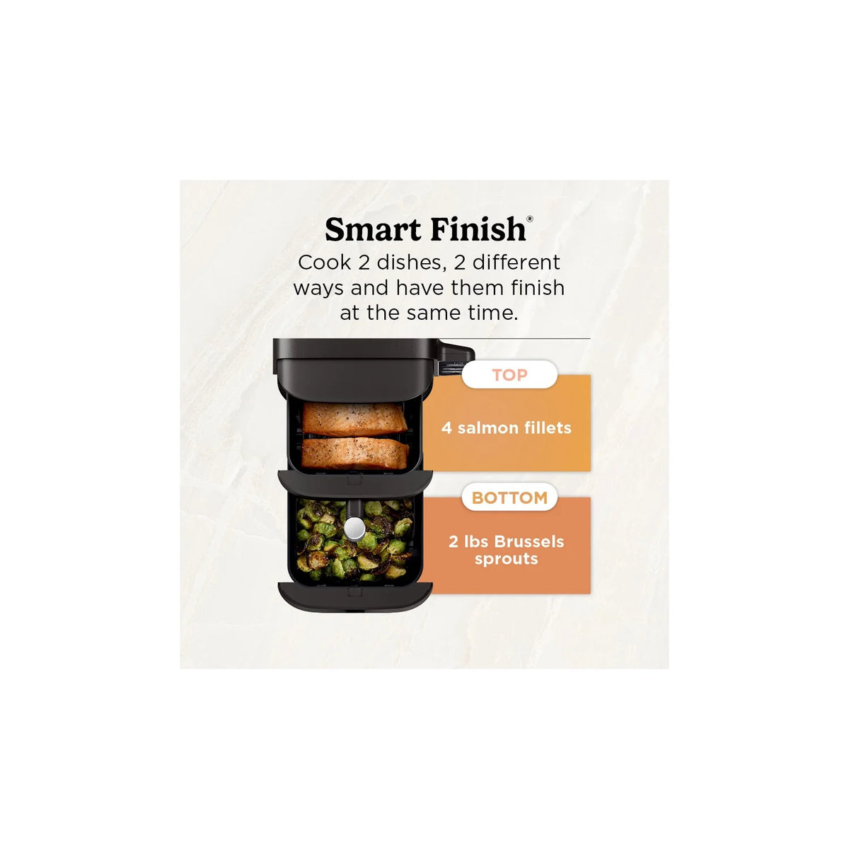 Ninja DoubleStack XL 2-Basket Air Fryer, DoubleStack Technology Cooks 4 Foods at Once, Space Saving Design, 10 QT, 4-in-1, Smart Finish & Match Cook, SL400