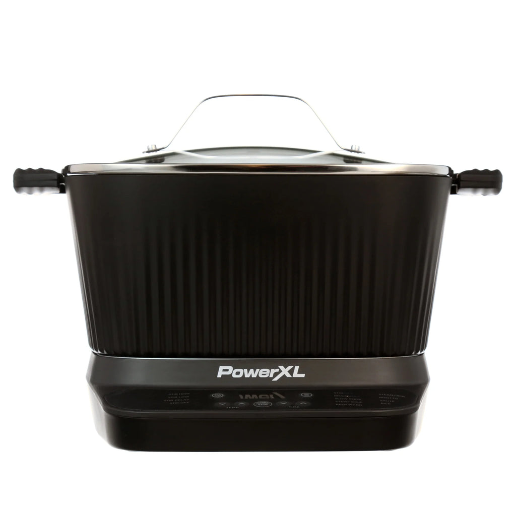 Power XL StirMax 7.5 Qt Multi-Cooker with Auto Stir/Shred Paddle and 9 Presets, Matte Black