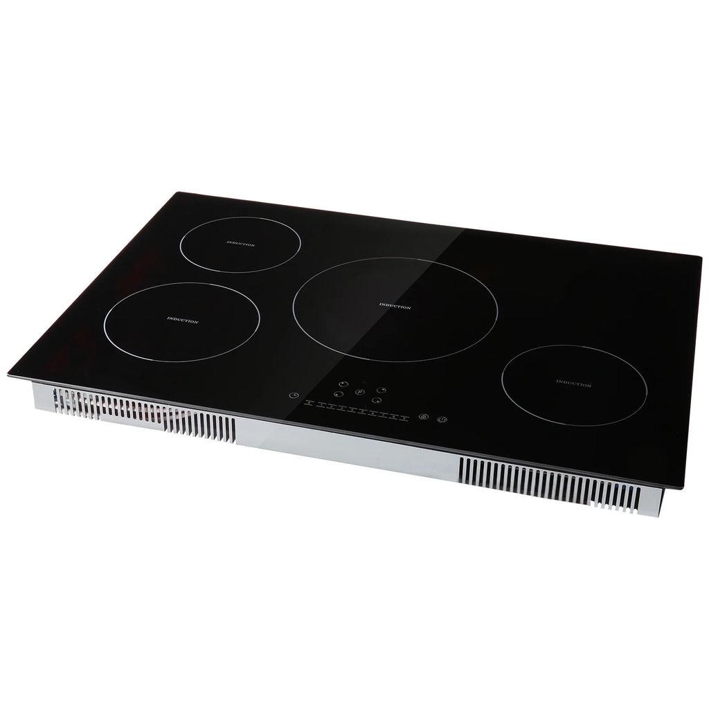 KFFKFF 4 Burner Electric Cooktop, 30'' 7500W 9 Power Settings Induction Cooktop Countertop Burner, with LED Display, Child Safety Lock & Heat Guard