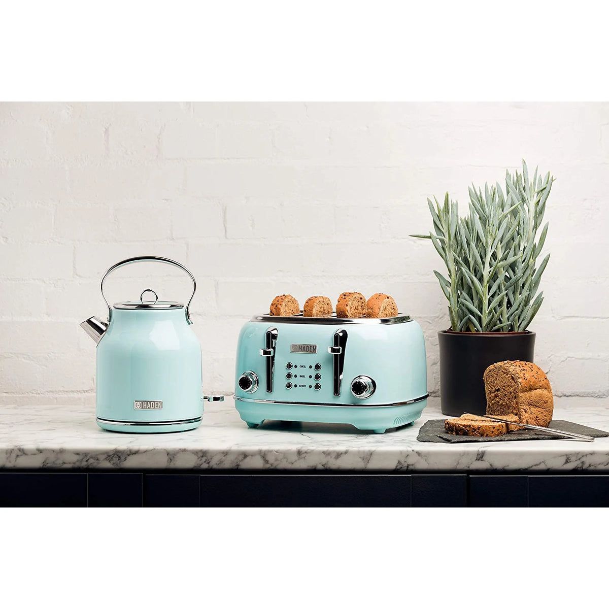 Open Box Haden Heritage 1.7L Stainless Steel Electric Water Kettle, Turquoise