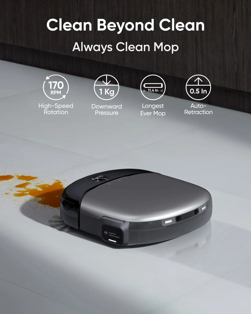 eufy Robot Vacuum Omni S1 Pro with All-in-One Station, Always Clean Mop, 8000 Pa Suction, Obstacle Avoidance, Auto Mop Washing & Drying, Self-Emptying