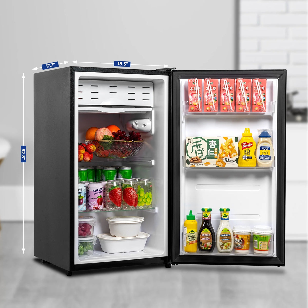 Smad 3.2 Cu ft Compact Refrigerator 115V Quiet Fridge Fresh Food Energy Saving Home Office Bedroom