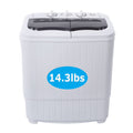 Compact Portable Washing Machine,Mini Compact Twin Tub with Built-in Drain Pump Washer 14.3Lbs Semi-automatic Spinner