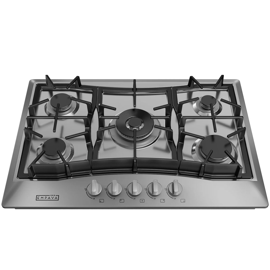 Empava 30 in. Gas Stove Cooktop with 5 3rd Gen Italy Sabaf Sealed Burners in Stainless Steel , EMV-30GC21