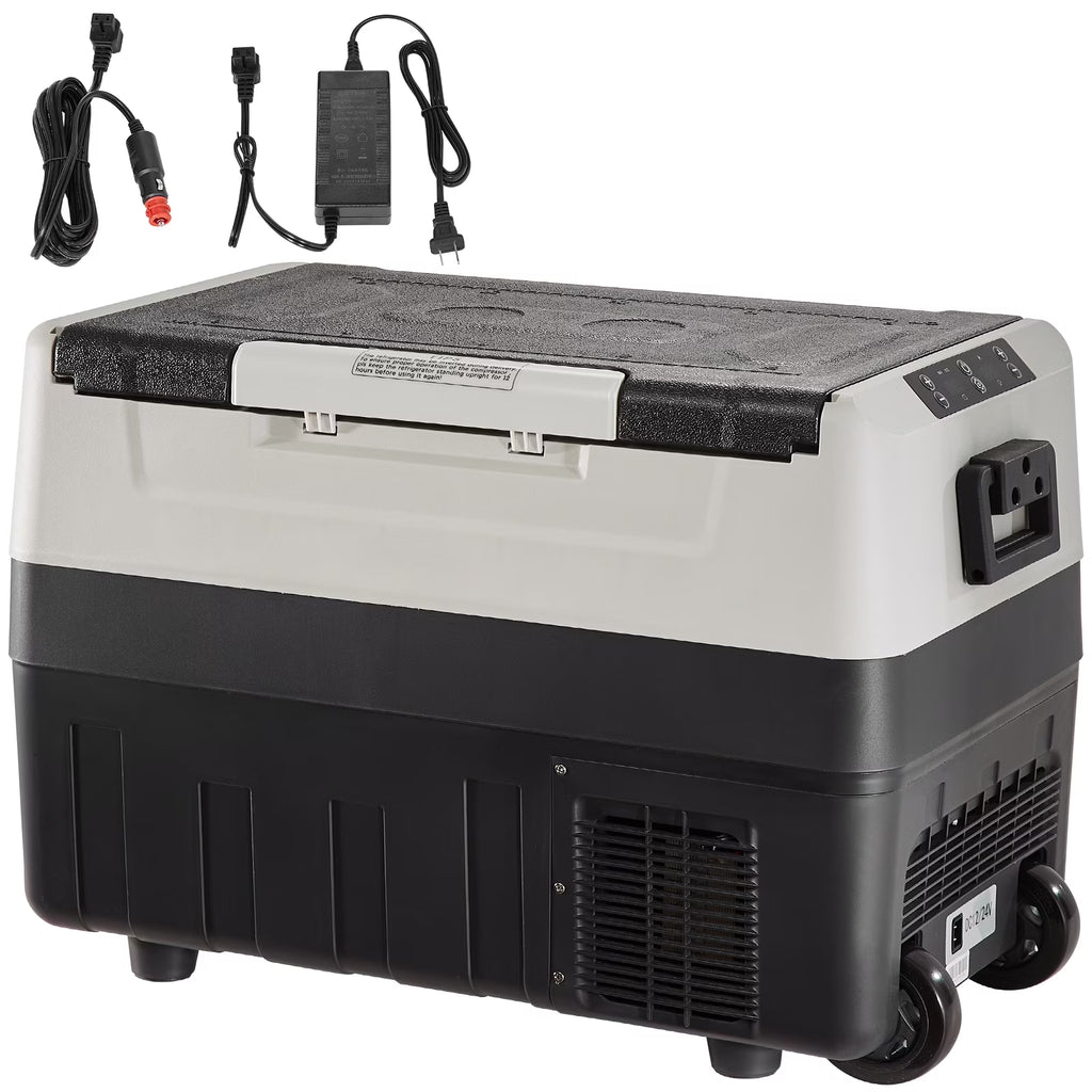 BENTISM Car Refrigerator 58Qt, 12v Portable Freezer with  Dual Zone, 12/24V DC & 110-240V AC Electric Cooler with -4a??-50a?? Cooling Range, for Car Truck Vehicle RV Boat