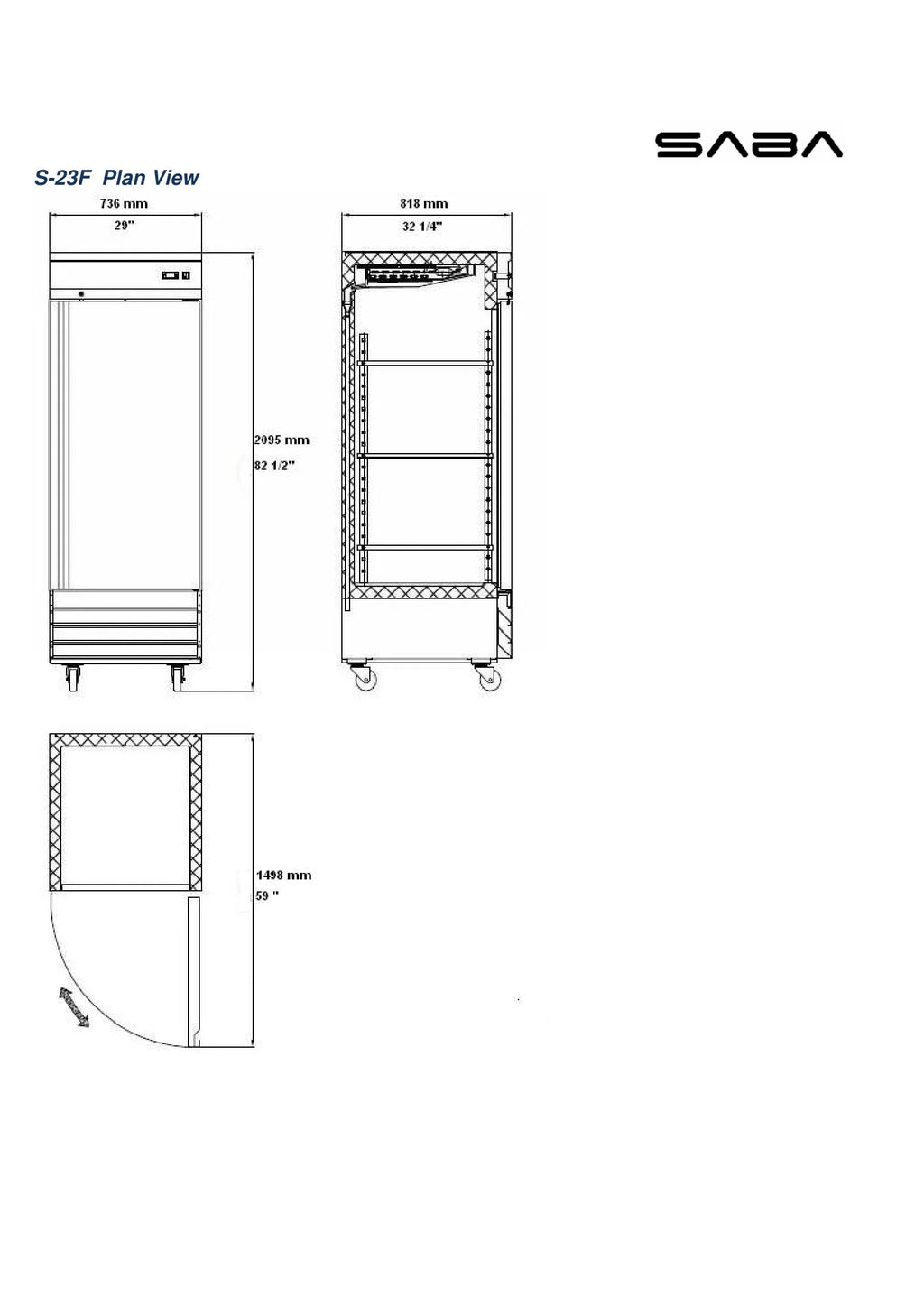 Heavy Duty Commercial 23 cu ft Solid Door Stainless Steel Upright Reach-in Freezer (1 Door)