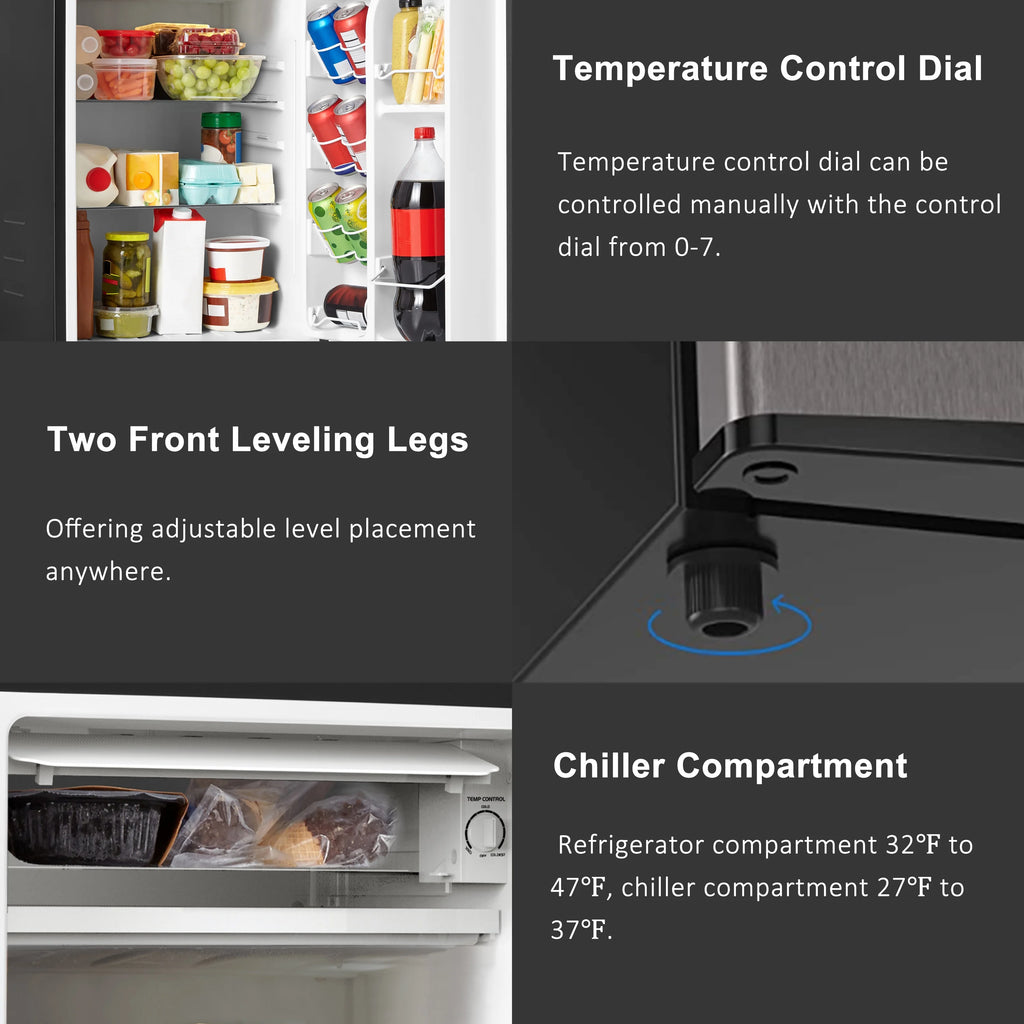Galanz 3.3 Cu ft One Door Mini Fridge, Black Estar, New