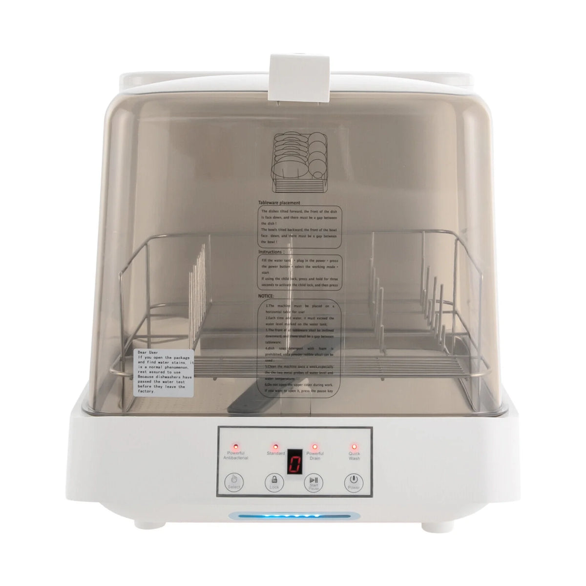 Portable Mini Dishwasher Countertop Dish Washing Machine with Washing Programs