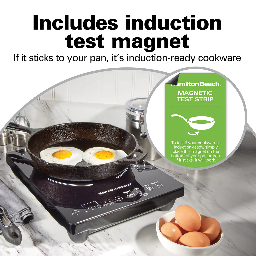 Hamilton Beach Induction Stove Cooktop, Electric Induction Burner and Hot Plate for Cooking, Black