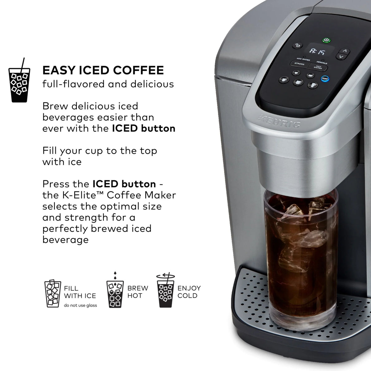 Keurig K-Elite Single-Serve K-Cup Pod Coffee Maker, Brushed Slate