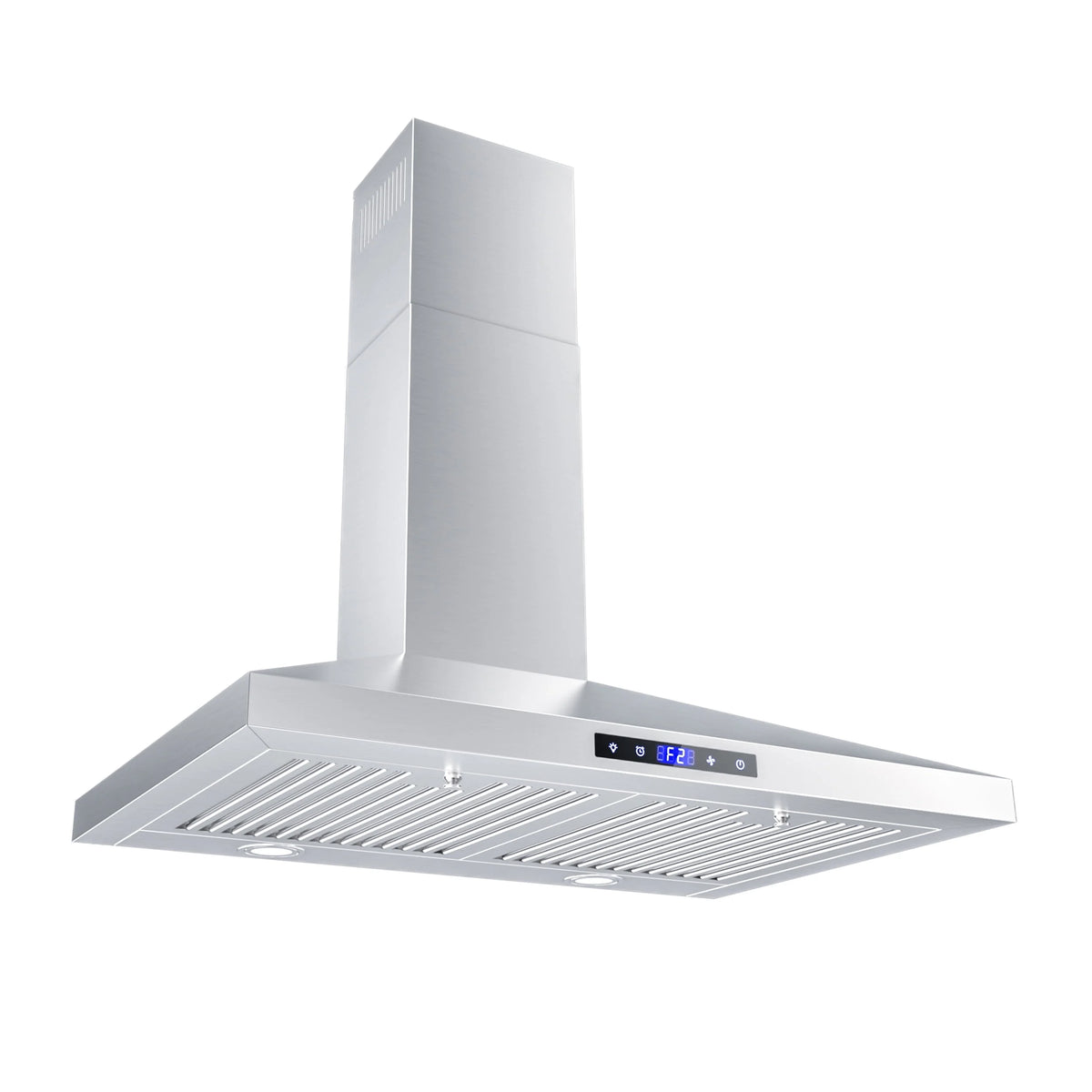 FIREGAS Range Hood 30 Inch, Stainless Steel Wall Mount Kitchen Hood with 3 Speed Exhaust Fan, Ducted/Ductless Convertible, Touch Control, Stove Vent Hood with 5-Layer Aluminium and Charcoal Filters