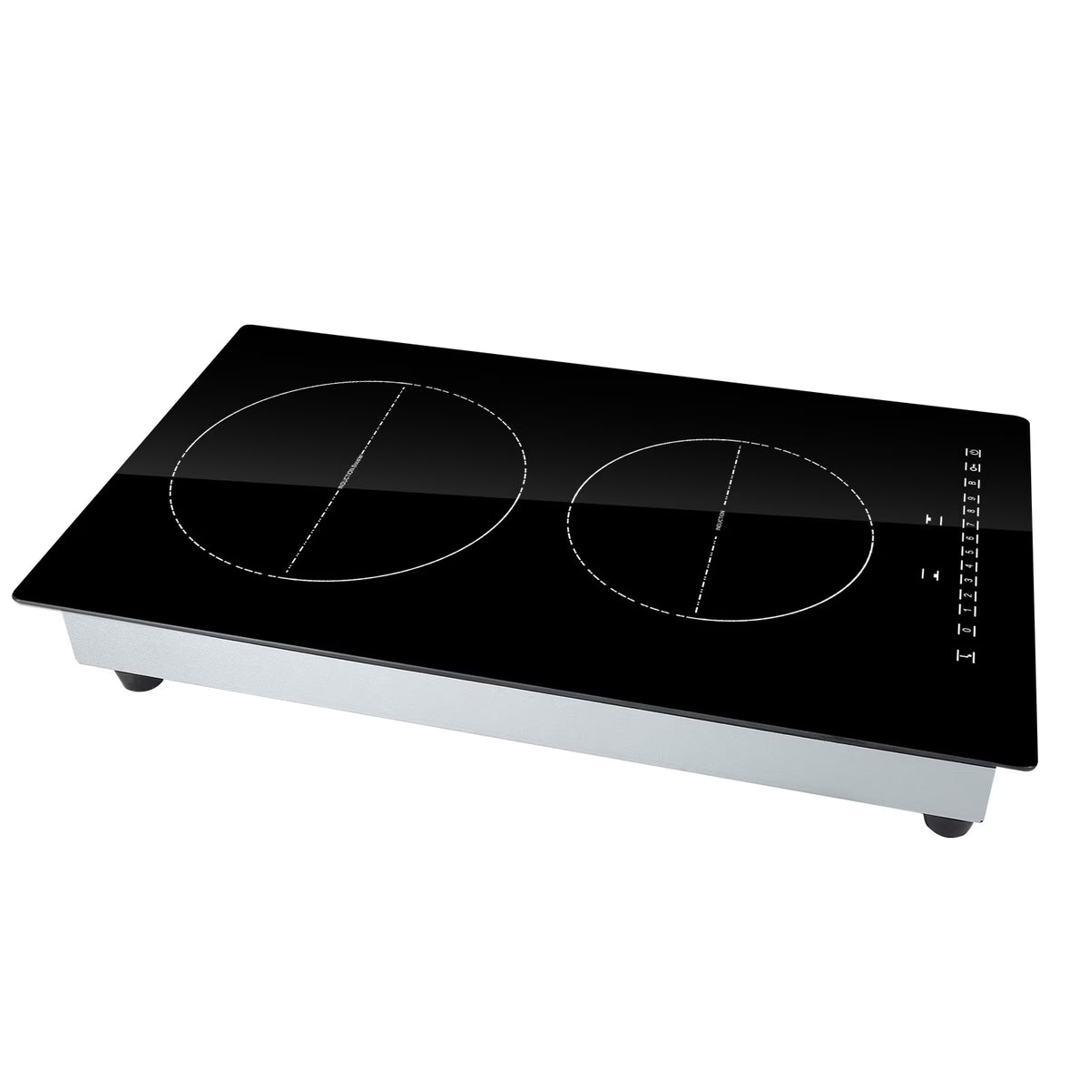 KFFKFF 12'' Built-in Induction Electric Stove Top ,2 Burners Multifunctional Burner Electric Cooktop,9 Heating Level & Sensor Touch Control, Easy to Clean Ceramic Glass Surface