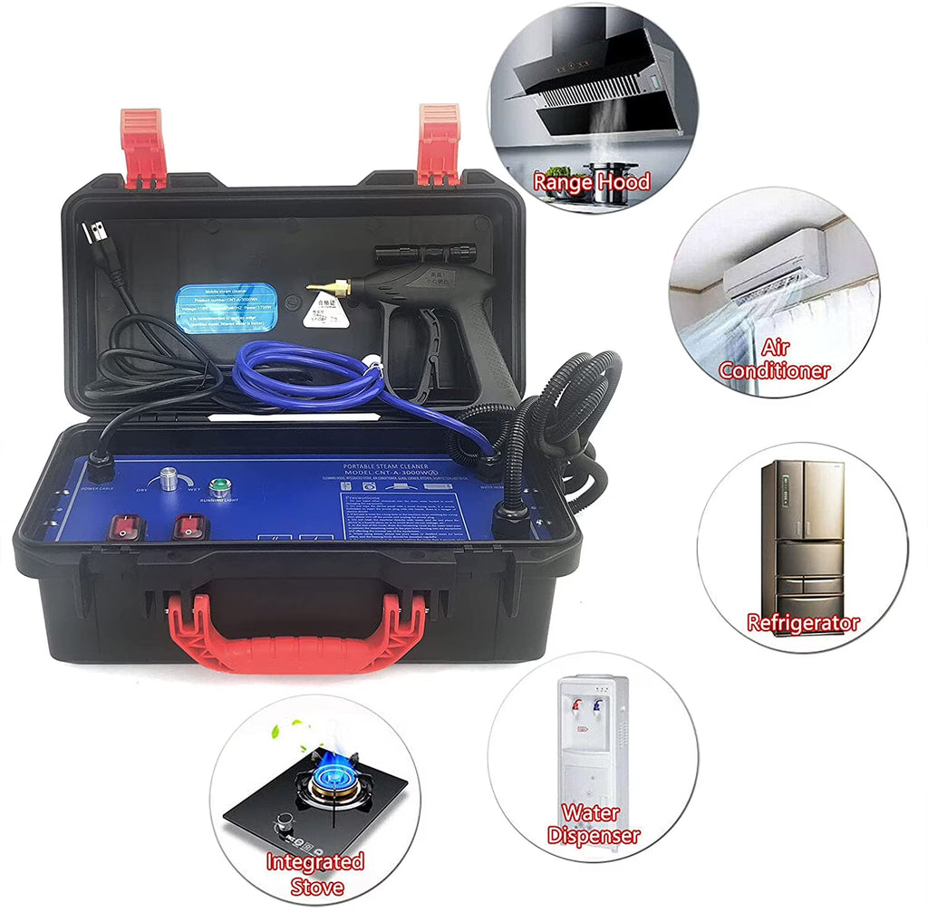 Miumaeov Multipurpose Heavy Duty Steamer, 110V 1700W Steam Cleaner Machine High Pressure High Temperature for Range Hood Car