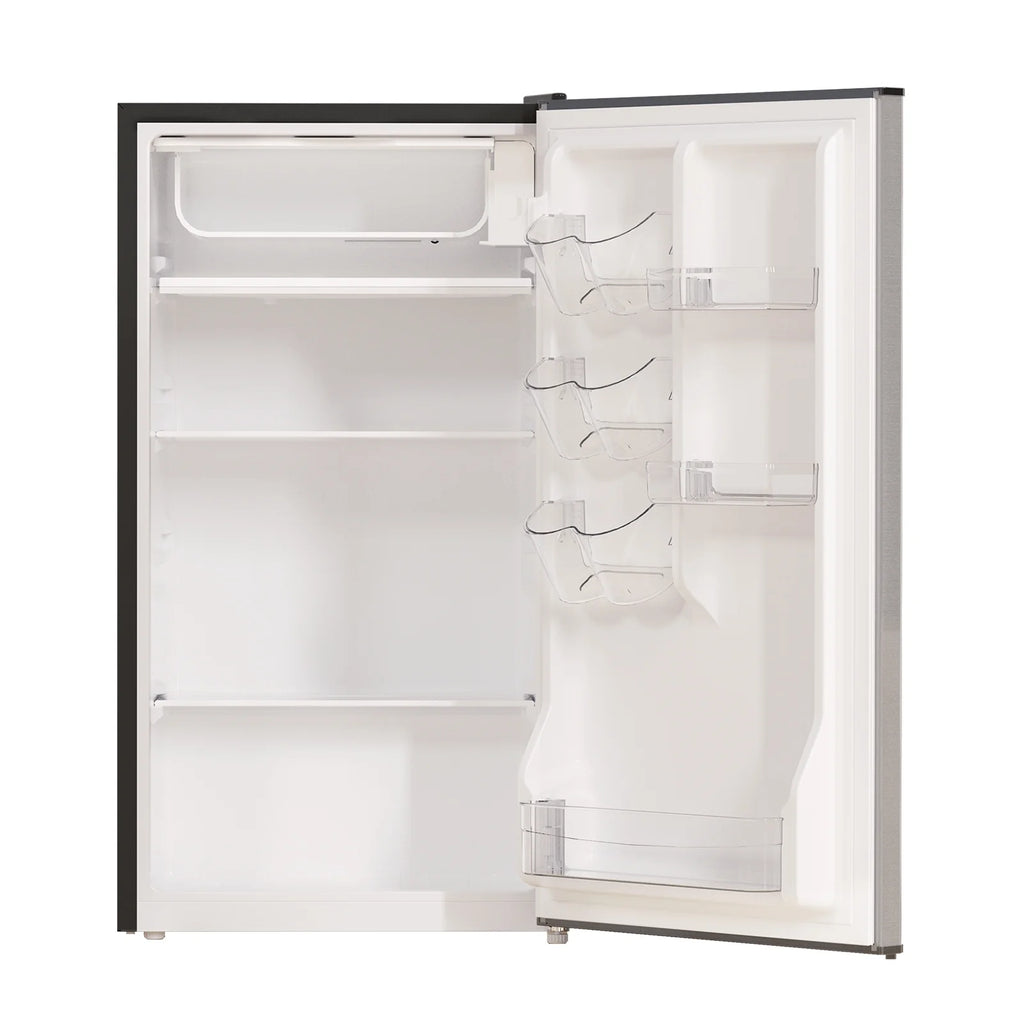 Frestec 3.2 Cu ft One Door Mini Fridge, Estar, Stainless Steel Look, New