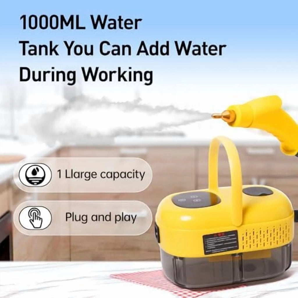 2500W Portable Steam Cleaner, Steam Shot Cleaner Handheld Steamer for Car Detailing, High Heat Cleaning Machine with Brush Heads for Bed Bugs  Furniture Kitchen Bathroom Grout and Tile