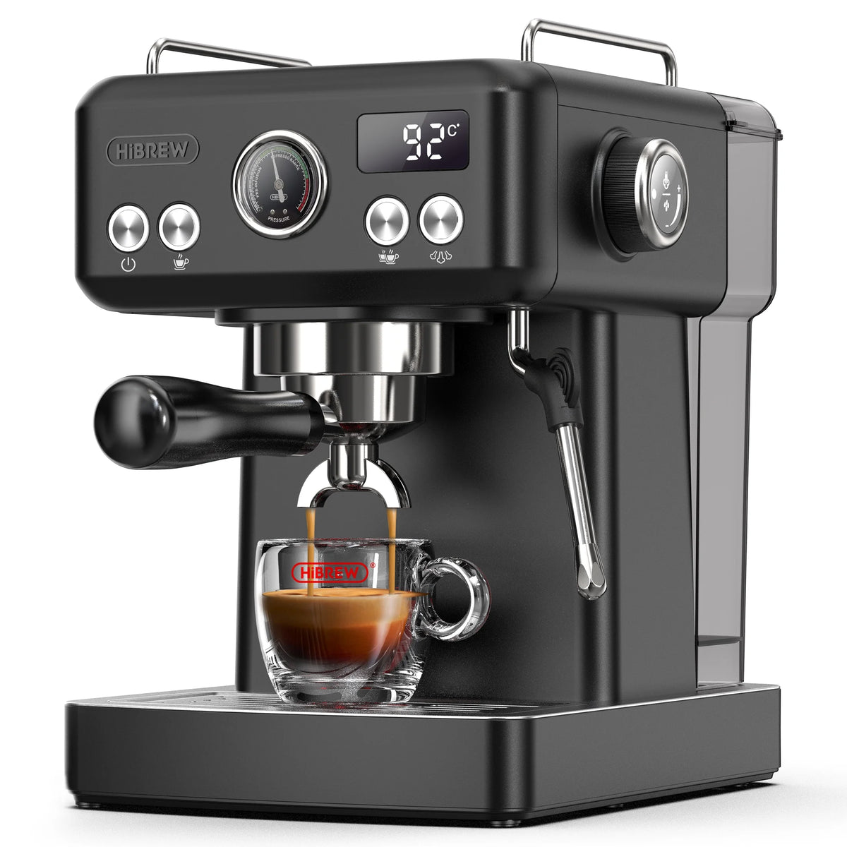 HiBREW 58mm Espresso Machine H10A, 20 Bar Coffee Maker with Milk Frother Steam Wand, Stainless Steel Coffee Machine for Home Use
