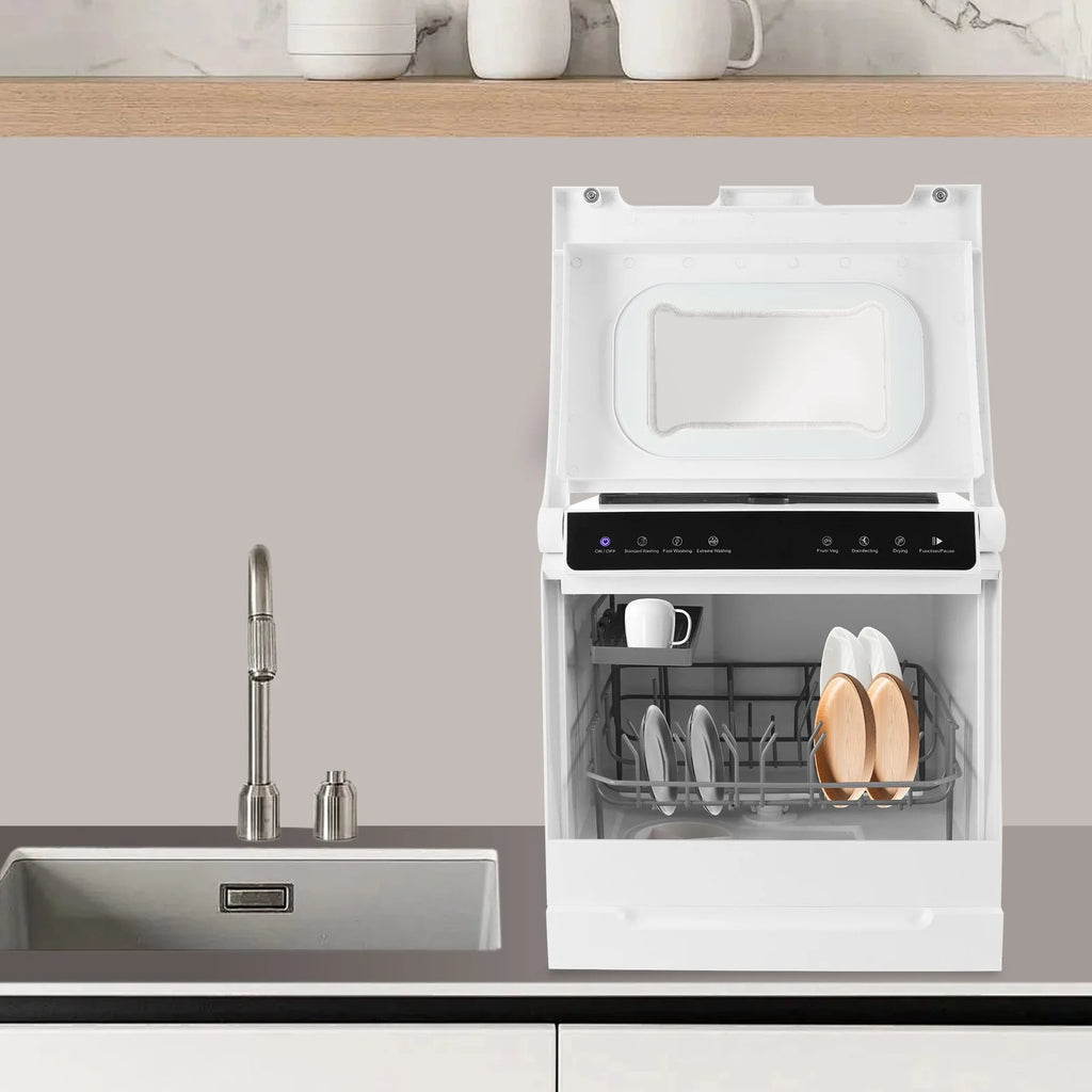 User-Friendly Dishwasher, Touchscreen Control with Visual Window, Top-Load Design with Sunken Handle, Easy for Elderly Users